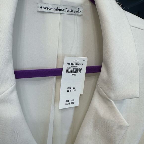 Abercrombie Wrap-Front Blazer Mini Dress Cream old Money Women's S New - Picture 12 of 13